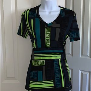 Versace pattern block short sleeve top